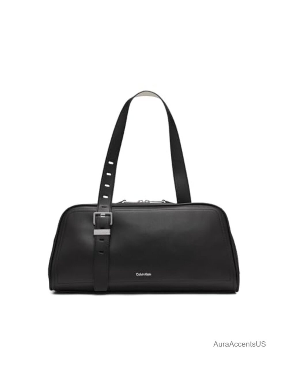 Vegan Leather Satchel Handbag with Zipper Pockets